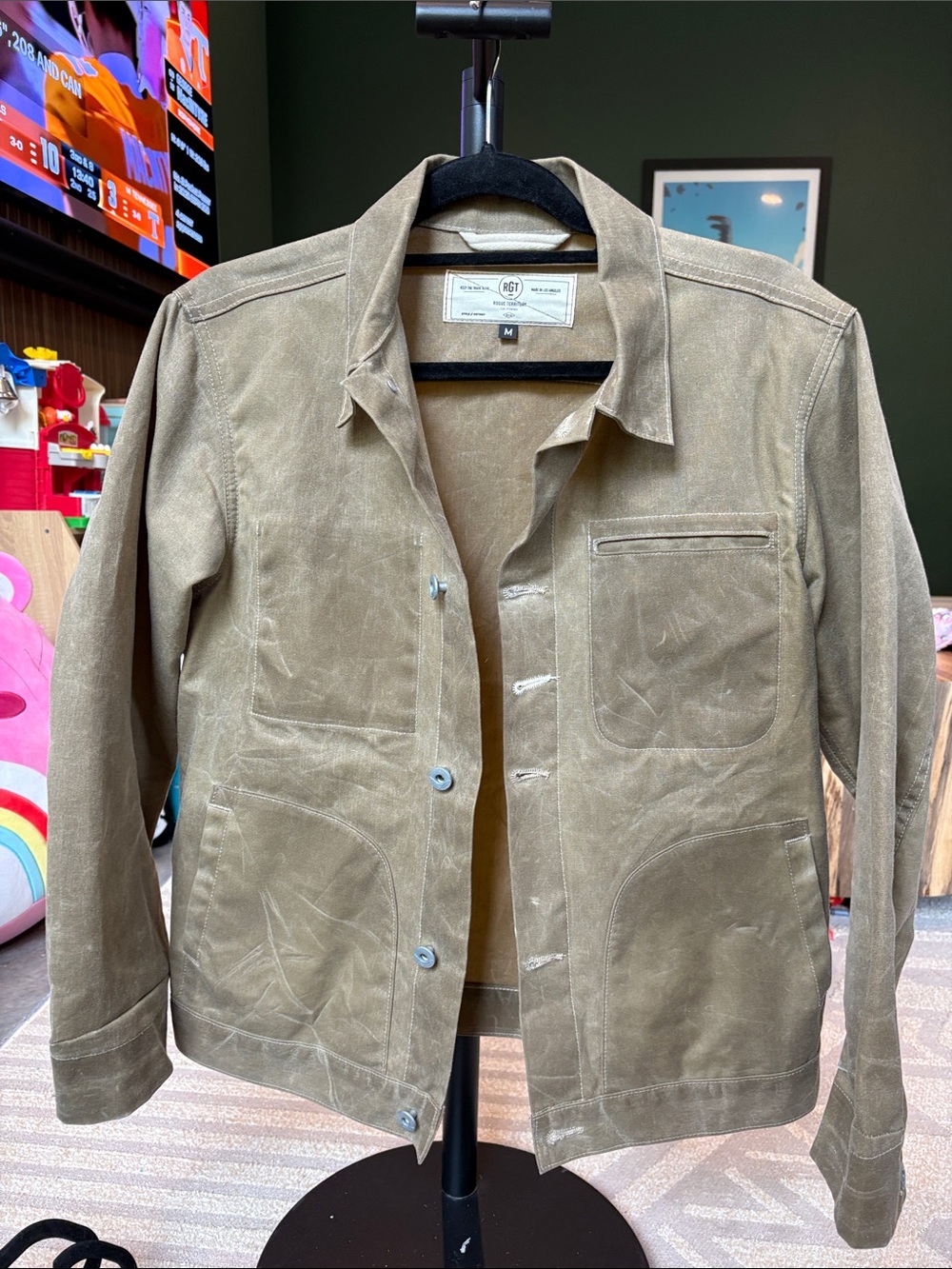 Rogue Territory Olive-Tan Waxed Canvas Shirt Jacket